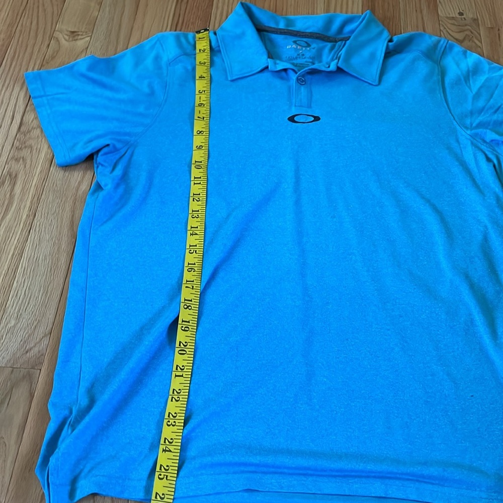 Oakley Polo Shirt Mens Medium Blue Casual Golf Outdoors Hiking - Picture 5 of 9